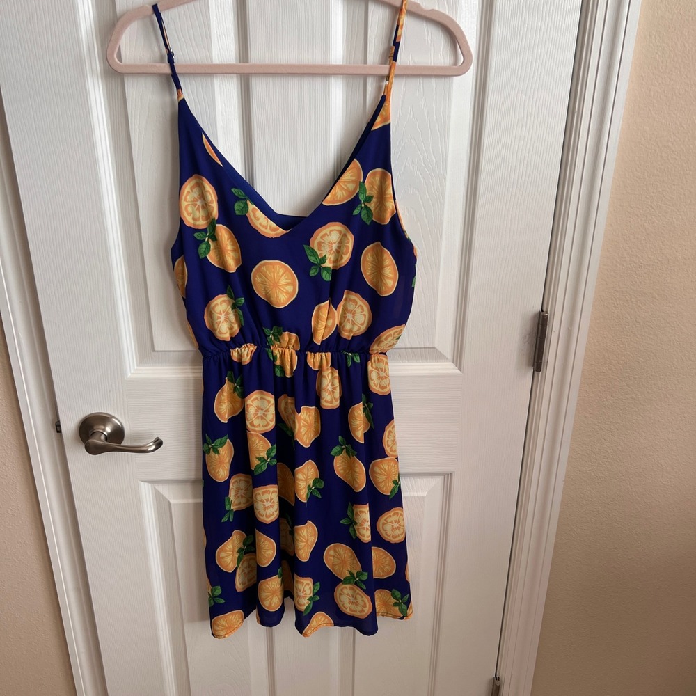 Everly Orange Print Dress - Sleeveless Mini Dress - Summer Dress‎ - S